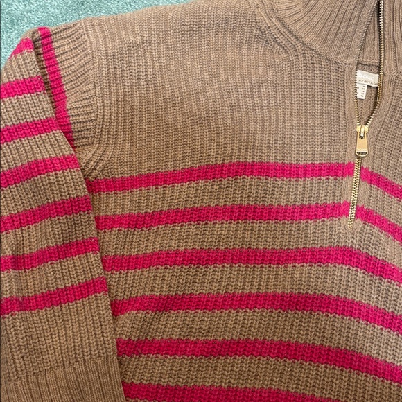 Barbour Brown and Pink Striped Turtleneck Sweater - Picture 4 of 6